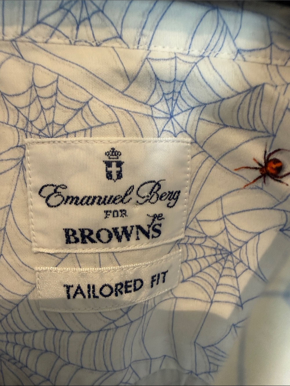Emanuel Berg Light Blue Printed Long-Sleeve Button-Down Shirt